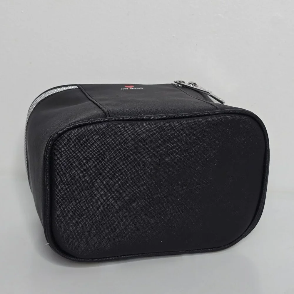 Marc Tetro Dog Family Black Cosmetic Travel Makeup Bag Tote NEW All My‎ Dogs
